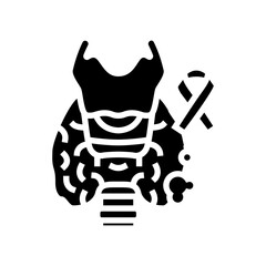thyroid cancer glyph icon vector illustration