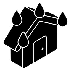 Creative design icon of home raining 