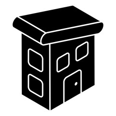 Modern design icon of commercial building
