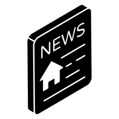 Trendy design icon of home news
