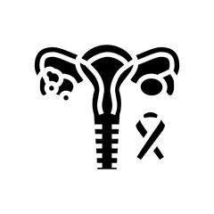 endometrial cancer glyph icon vector illustration