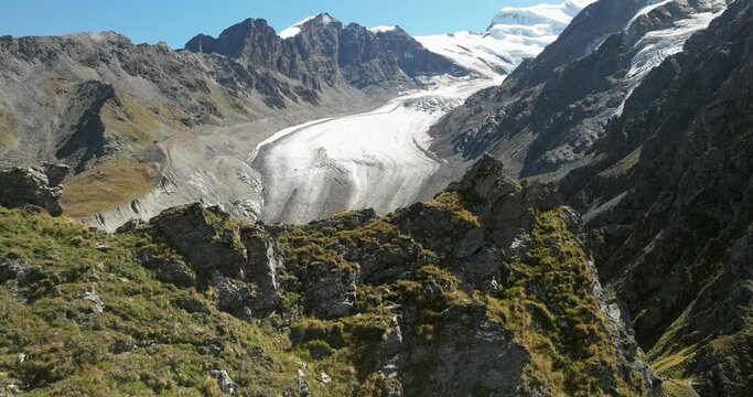 corbassi&egrave;re glacier aerial view in the swiss alps