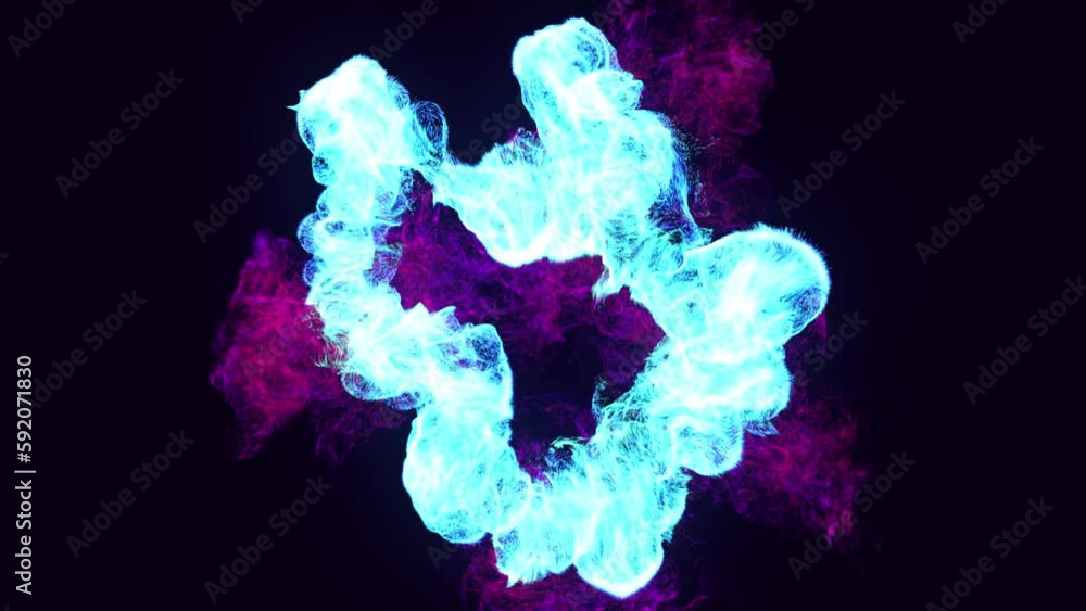 Poster shockwave. colorful beautiful bg with lambent magic particles. glow particles spread like ink effect