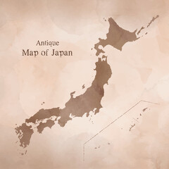 水彩風 アンティーク日本地図 古地図