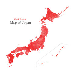 クレヨン風テキスチャーのおしゃれな日本地図