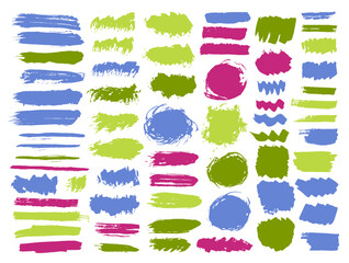 Oil dirty daub mega group. Isolated inkblot streak abstract elements. Blotter paintbrush textured sticker silhouette set. Brushstroke oil splashes design.