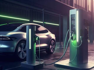 next-generation electric car charging at a sleek charging station