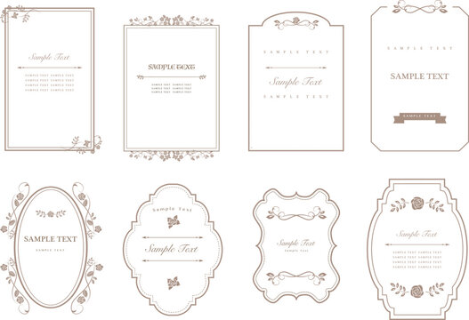 Ornate classic templates set in vintage style. Old pattern. Wedding and restaurant menu. Vector frame