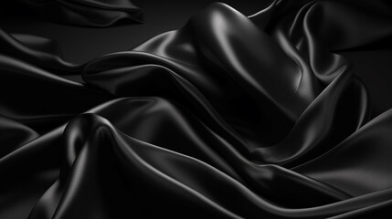 Obraz premium A black fabric with a spiral in the center.generative ai