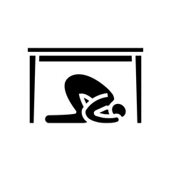 earthquake people safety glyph icon vector illustration