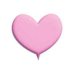 Heart-shaped chat box on white background