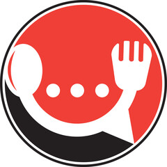 Chat logo form food restaurant icon vector design template food chat vector for restaurant.