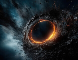 Black Hole Background, Outer Space, Planets, Stars, Graphical Resource. Generative AI