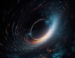 Black Hole Background, Outer Space, Planets, Stars, Graphical Resource. Generative AI