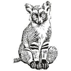 Vector image of silhouette of a Lemur on a white background, Lemurs © Сергей Тарасюк