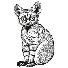 Vector image of silhouette of a Lemur on a white background, Lemurs