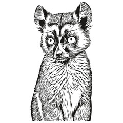 Cute kids hand drawn nursery poster with Lemur animal Lemurs