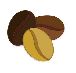 various roasted coffee beans white to dark brown