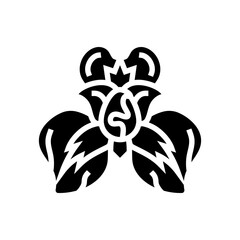 iris flower spring glyph icon vector illustration