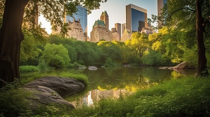 Fototapeta na wymiar Central Park - A serene oasis in the heart of the city