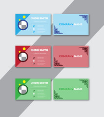 Set of modern business card print templates. Personal visiting card with company logo. Vector illustration. Stationery design, Premium Business Card.