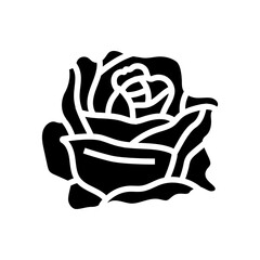 rose flower spring glyph icon vector illustration