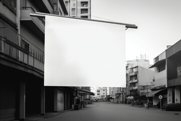 Obraz premium Blank billboard. Mockup. Blank banner. Outdoor billboard mockup, outdoor advertising poster with city and sky background. Generative AI
