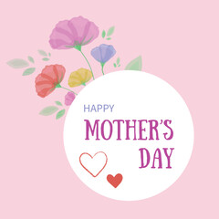 Fototapeta na wymiar Mother's day card with delicate flowers.