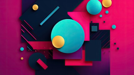 Minimalistic shapes and bright colors  created with generative AI technology