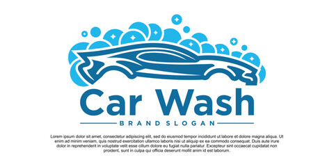 Fototapeta premium Abstract car wash logo icon vector Premium Vektor