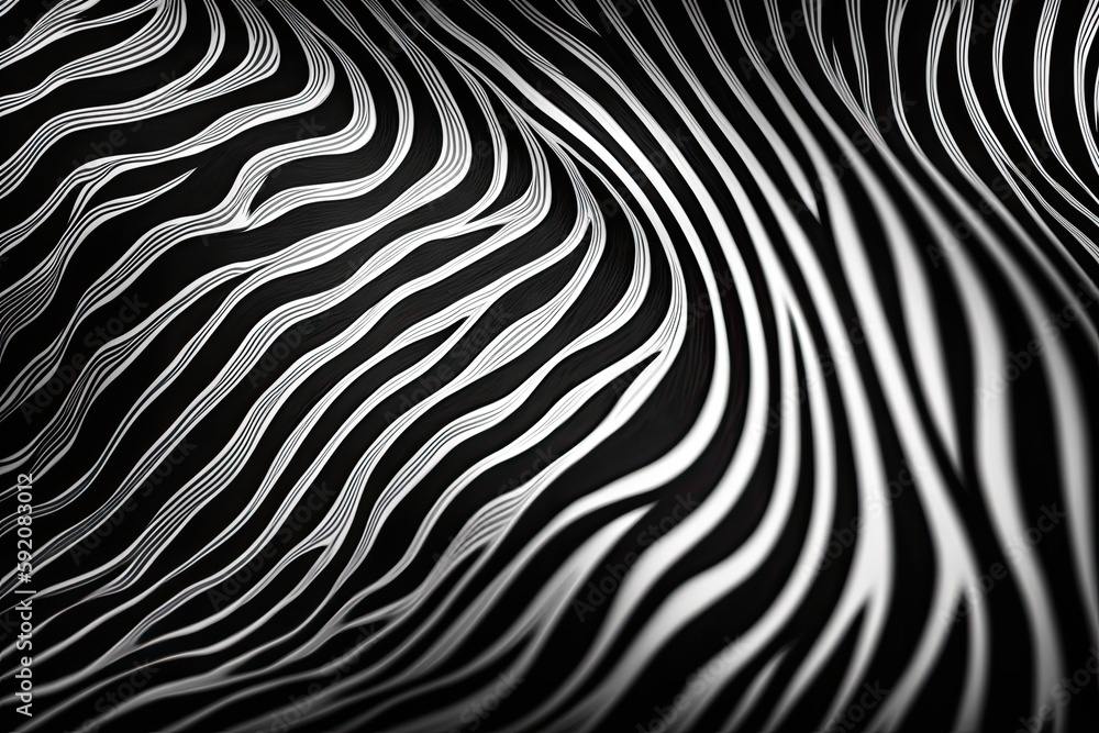 Aufkleber monochromatic zebra pattern. generative ai