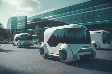 A futuristic ambulance car oh the future. Generative Ai