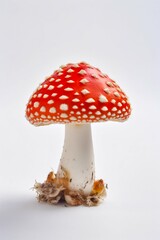 Obraz premium Fly Agarics Isolated on White Background. Generative AI