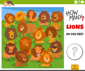 counting cartoon lions animals educational game