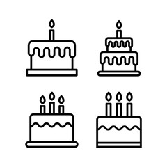 Cake icon vector illustration. Cake sign and symbol. Birthday cake icon