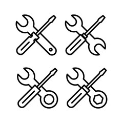 Repair tools icon vector illustration. tool sign and symbol. setting icon. Wrench and screwdriver. Service