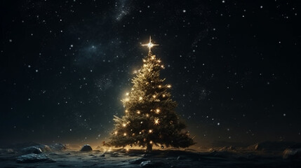 christmas tree made of water droplets.generative ai