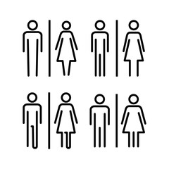 Toilet icon vector illustration. Girls and boys restrooms sign and symbol. bathroom sign. wc, lavatory