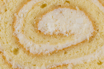 sweet dessert with cottage cheese cream and soft sponge cake