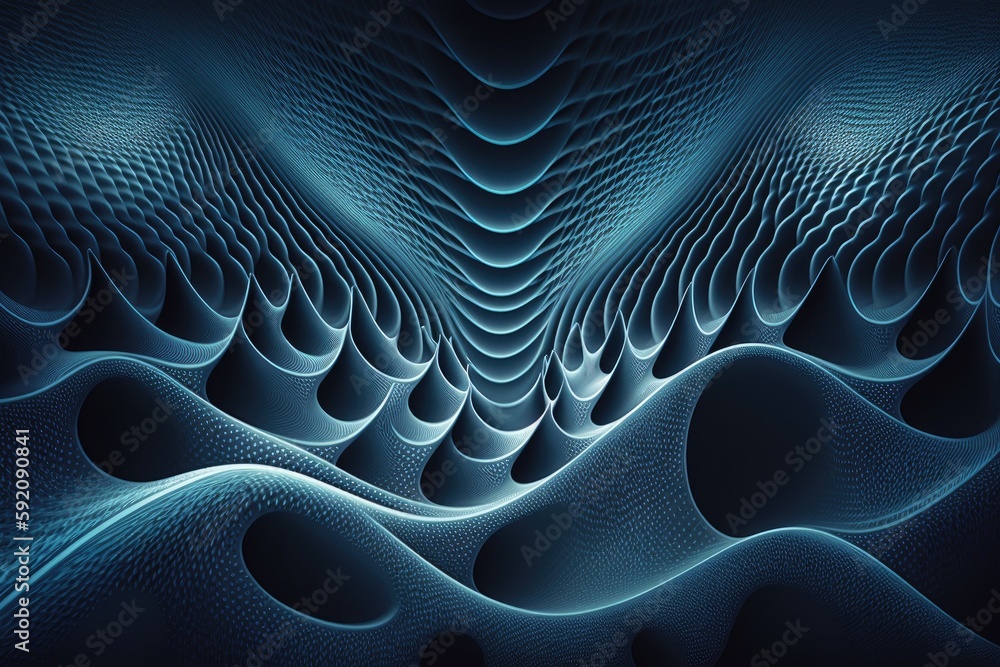 Poster abstract wavy lines in various colors and thicknesses. generative ai