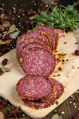 Pork sausage with spices and a lot of garlic