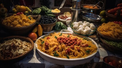 Fototapeta premium A Culinary Journey through Rome's Delicious Italian Cuisine