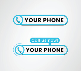 Pack of call us now blue button