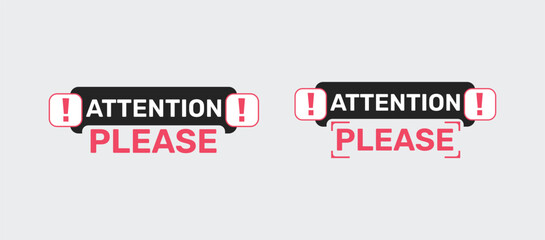Attention please red alert icon free vector design