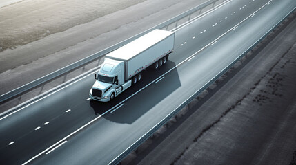 Road Giants: The Imposing Presence of a Parked Semi-Truck on the Highway