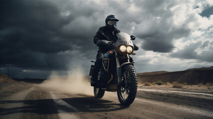 Fototapeta premium motorcycle on the road.generative ai