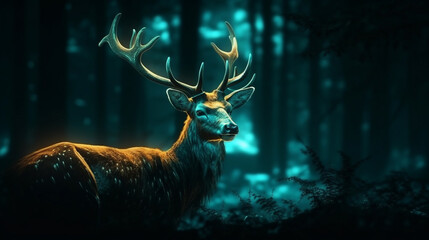 deer in the woods.generative ai