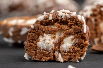 delicious and soft chocolate coconut cakes for dessert