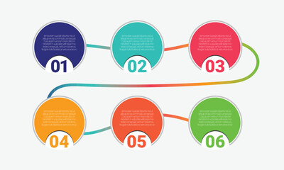 Gradient colorful circular diagram infographic vector design