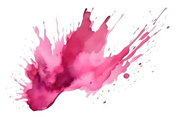 Pink Aquarelle Watercolor Splash Isolated Design Feature White Background Generative AI